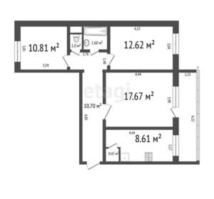 3-к квартира, вторичка, 65м2, 5/10 этаж