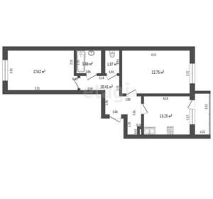2-к квартира, вторичка, 70м2, 8/8 этаж