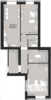 3-к квартира, строящийся дом, 88м2, 6/8 этаж