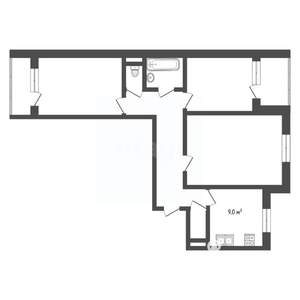 3-к квартира, вторичка, 63м2, 4/9 этаж