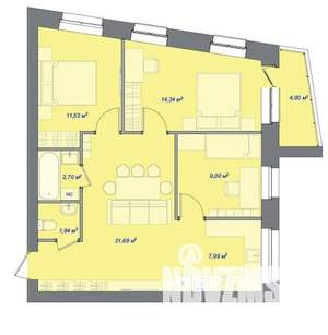 2-к квартира, вторичка, 70м2, 3/7 этаж