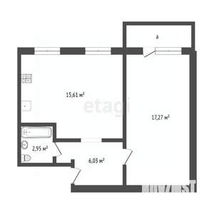 1-к квартира, вторичка, 42м2, 1/5 этаж