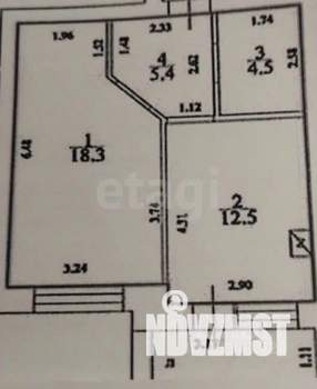 1-к квартира, вторичка, 41м2, 2/5 этаж