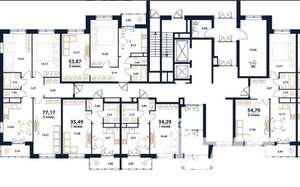 2-к квартира, строящийся дом, 55м2, 1/16 этаж