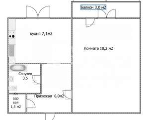 1-к квартира, вторичка, 36м2, 7/9 этаж