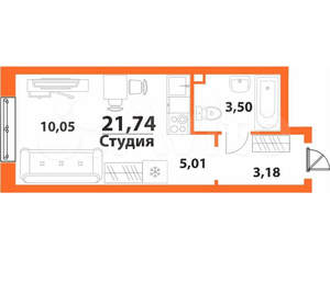 Студия квартира, вторичка, 22м2, 14/24 этаж