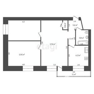 3-к квартира, вторичка, 55м2, 5/6 этаж
