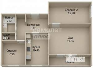 3-к квартира, вторичка, 65м2, 7/9 этаж