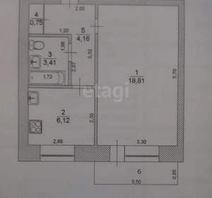 1-к квартира, вторичка, 34м2, 1/5 этаж