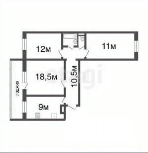 3-к квартира, вторичка, 66м2, 9/10 этаж