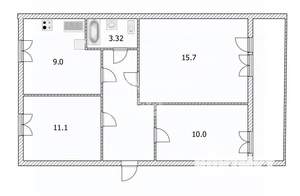 3-к квартира, вторичка, 60м2, 6/9 этаж