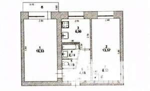 2-к квартира, вторичка, 44м2, 4/5 этаж