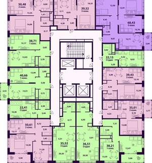 3-к квартира, вторичка, 68м2, 19/24 этаж