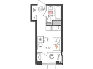 Студия квартира, вторичка, 20м2, 23/24 этаж