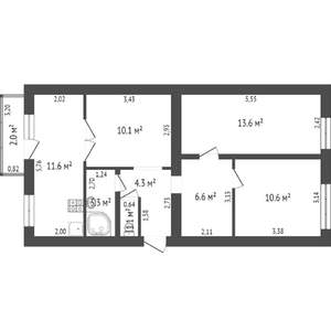 3-к квартира, вторичка, 63м2, 5/9 этаж
