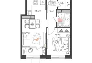 2-к квартира, вторичка, 37м2, 8/24 этаж