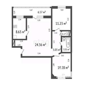 3-к квартира, вторичка, 64м2, 3/10 этаж