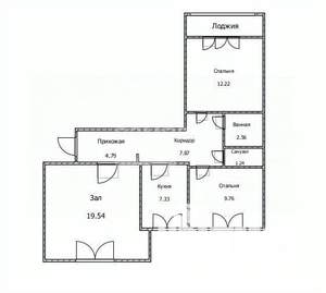 3-к квартира, вторичка, 65м2, 1/10 этаж