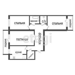 3-к квартира, вторичка, 64м2, 1/9 этаж