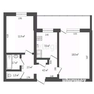 2-к квартира, вторичка, 49м2, 7/9 этаж