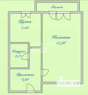 1-к квартира, вторичка, 33м2, 5/5 этаж