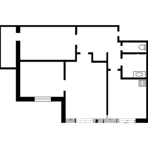 3-к квартира, вторичка, 59м2, 2/5 этаж