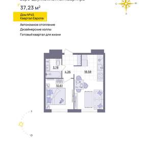 1-к квартира, вторичка, 37м2, 9/13 этаж