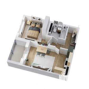 2-к квартира, строящийся дом, 39м2, 2/12 этаж