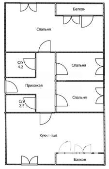 4-к квартира, вторичка, 95м2, 2/8 этаж