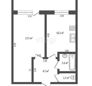 1-к квартира, вторичка, 36м2, 4/12 этаж