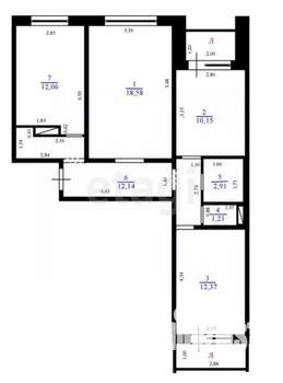 3-к квартира, вторичка, 69м2, 10/10 этаж