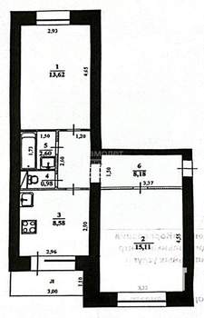 2-к квартира, вторичка, 49м2, 3/5 этаж
