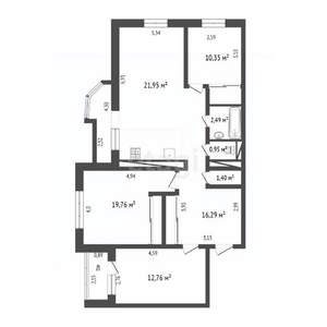 4-к квартира, вторичка, 86м2, 5/18 этаж