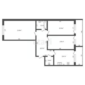 3-к квартира, вторичка, 78м2, 3/5 этаж