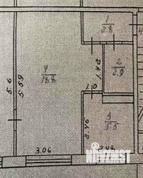 2-к квартира, вторичка, 44м2, 1/5 этаж
