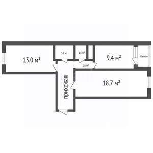 2-к квартира, вторичка, 42м2, 5/5 этаж