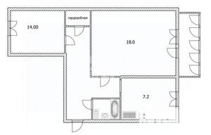 2-к квартира, вторичка, 44м2, 2/5 этаж