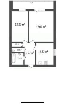 2-к квартира, вторичка, 44м2, 6/12 этаж