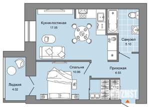 2-к квартира, вторичка, 42м2, 1/9 этаж