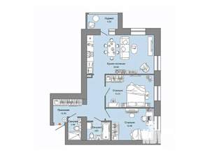 2-к квартира, строящийся дом, 70м2, 5/7 этаж