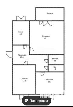 3-к квартира, вторичка, 63м2, 5/5 этаж