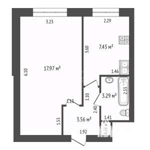 1-к квартира, вторичка, 31м2, 7/9 этаж