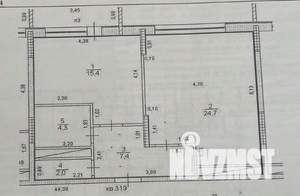 1-к квартира, вторичка, 54м2, 24/24 этаж