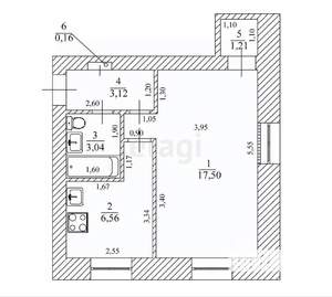 1-к квартира, вторичка, 32м2, 1/4 этаж
