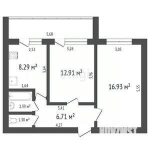 2-к квартира, вторичка, 44м2, 13/13 этаж