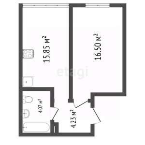 1-к квартира, вторичка, 43м2, 2/3 этаж