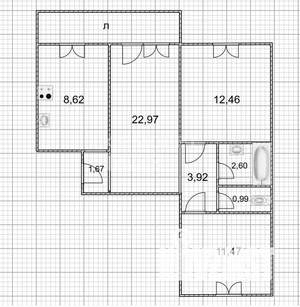 3-к квартира, вторичка, 65м2, 10/10 этаж
