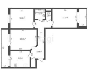 3-к квартира, вторичка, 64м2, 4/9 этаж
