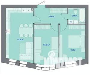 2-к квартира, вторичка, 65м2, 6/7 этаж