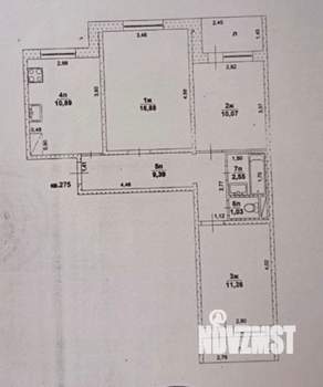 3-к квартира, вторичка, 62м2, 7/9 этаж